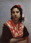 Raimundo de Madrazo y Garreta A Gypsy oil painting